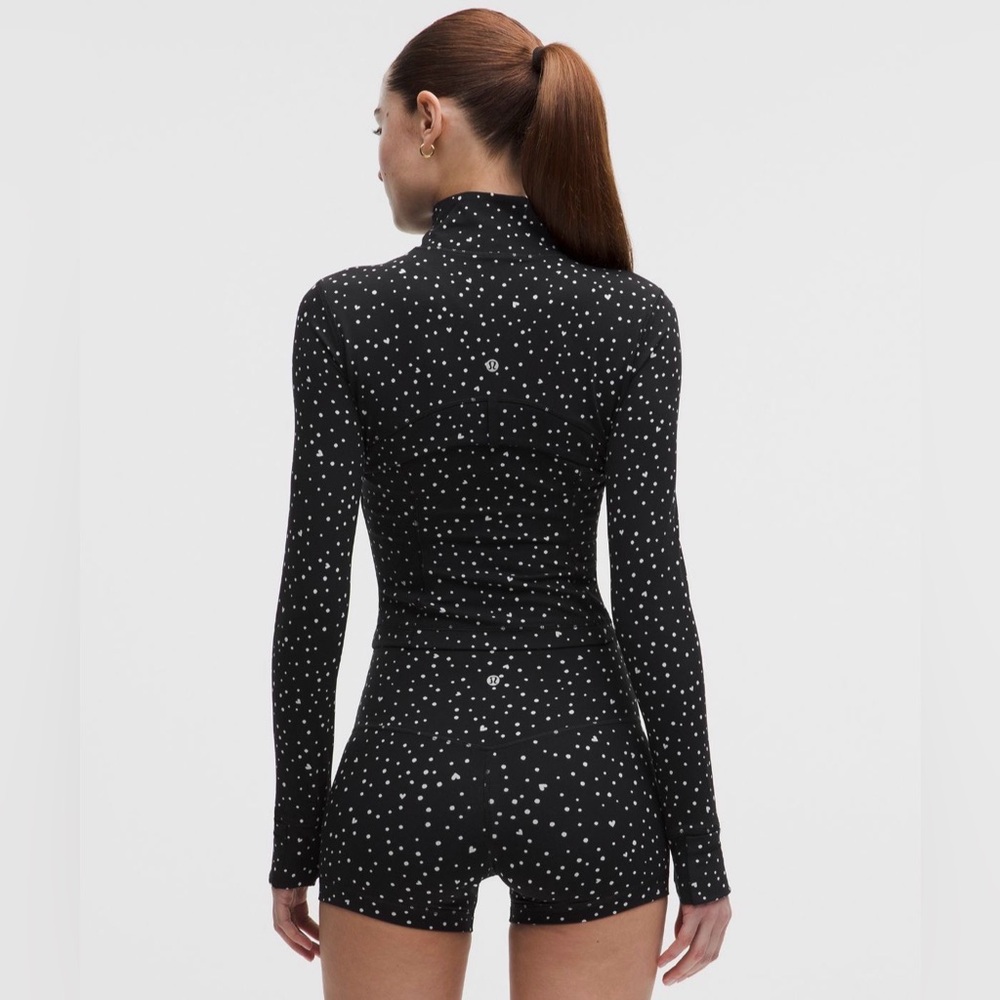Lululemon Define Cropped Jacket Nulu Heart Scatter dot print sz 10 NWT - Picture 2 of 7